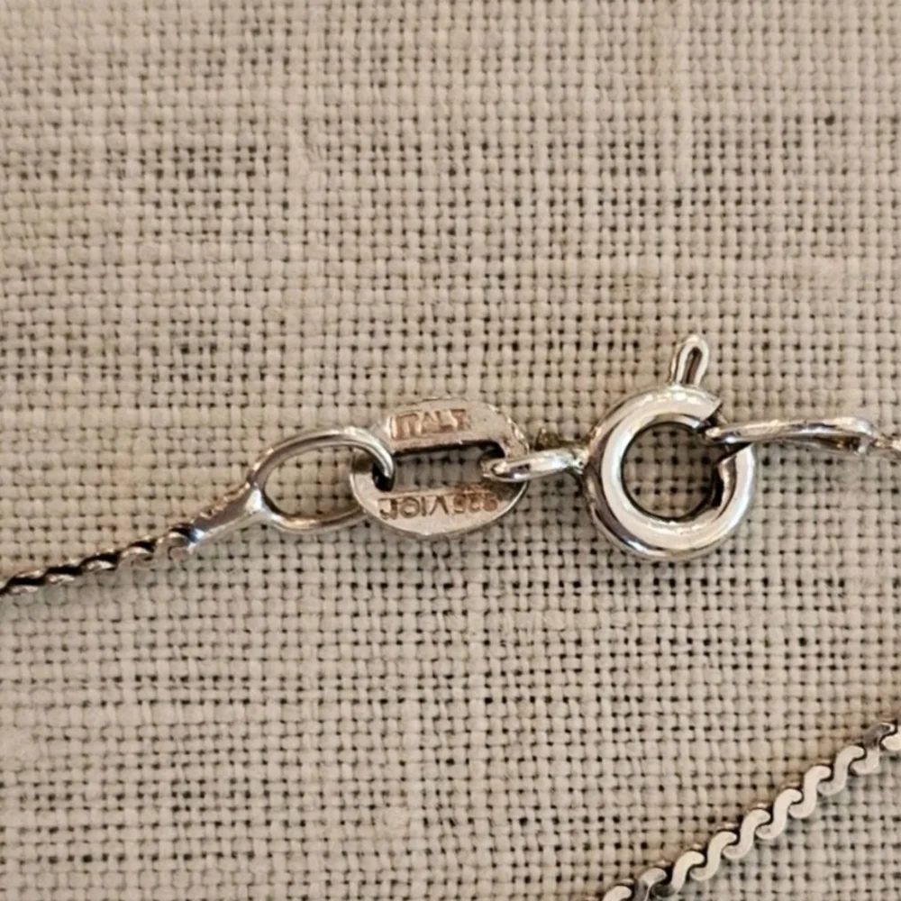Vintage Vior Italy 925 Sterling Silver S Link Chain Slide Ball Necklace 16